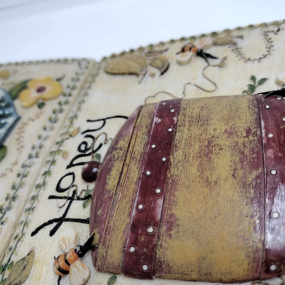 Set‎ of 4 Resin 3D Wall Decor Plaques Tea, Honey, Cookies, and Muffins